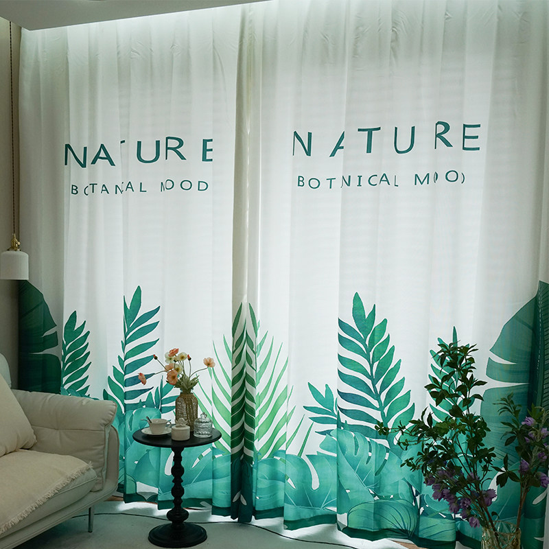 绿植ins风白色芭蕉叶子客厅卧室免打孔罗马杆挂钩绍兴柯桥直销