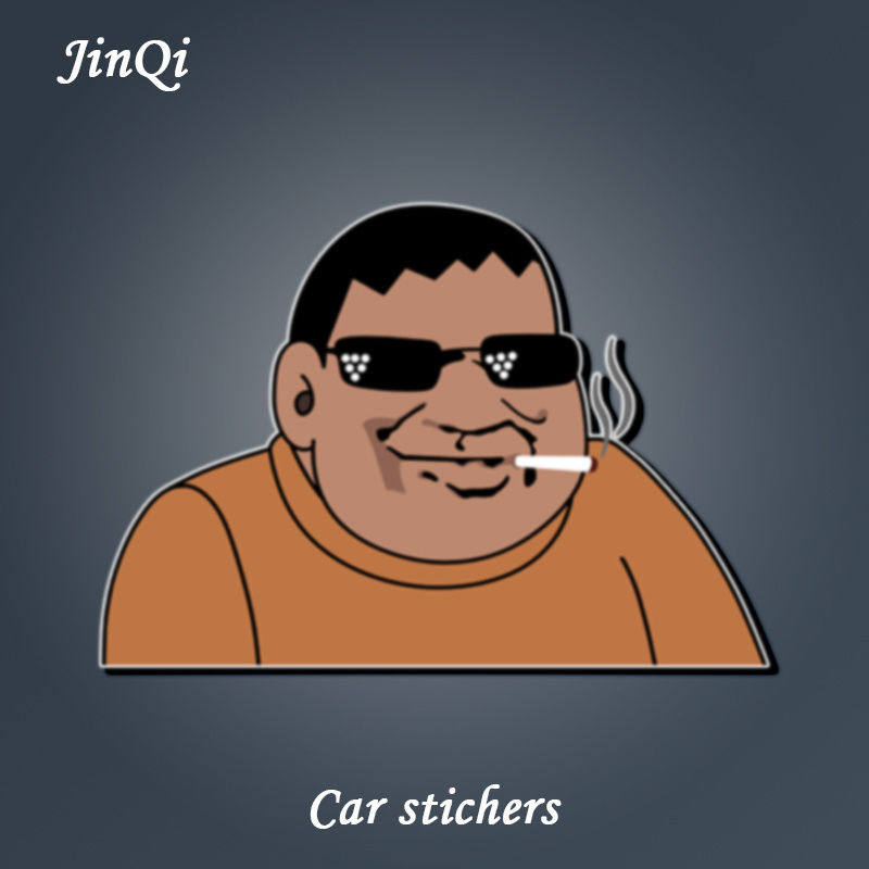 胖虎个性卡通创意贴纸车窗挡风玻璃电动车摩托车车尾装饰车贴防水