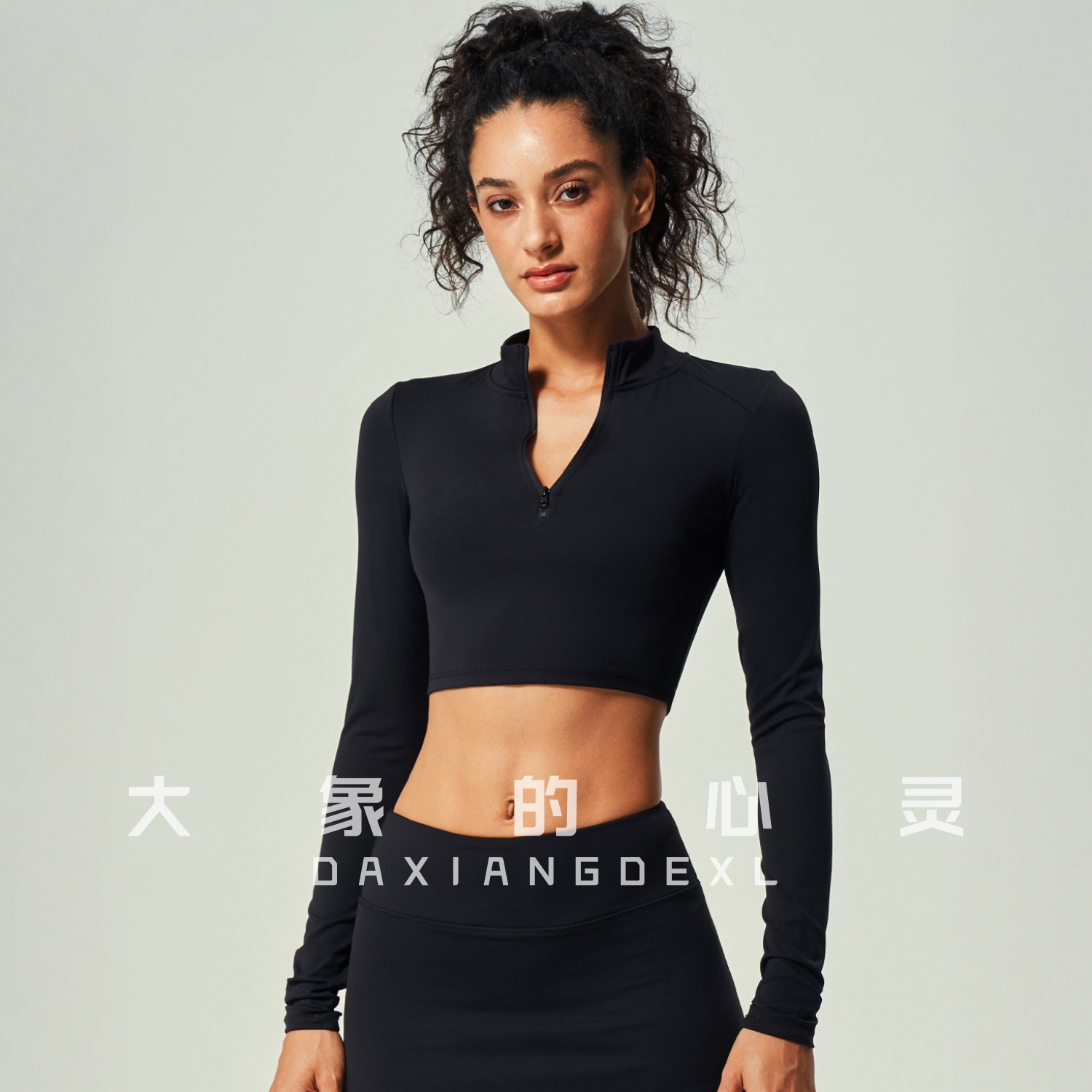 欧美拉链速干紧身长袖瑜伽服运动短款休闲跑步显瘦健身上衣性感新