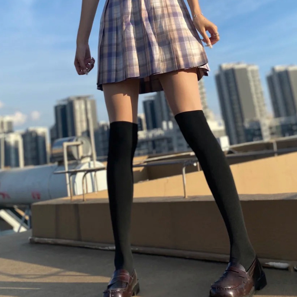 jk制服修腿显瘦学院风长筒袜长统袜学生袜棉袜镶边