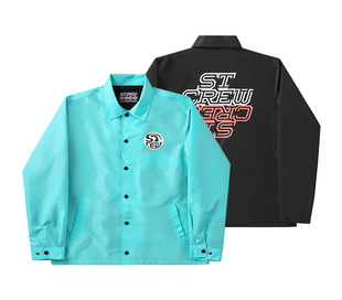 STC滑板服饰 运动男女滑板防风休闲男女外套 秋冬薄绒教练夹克美式