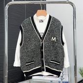 中大童无袖 儿童针织衫 背心男孩马夹 男童毛衣马甲秋冬款 品牌童装