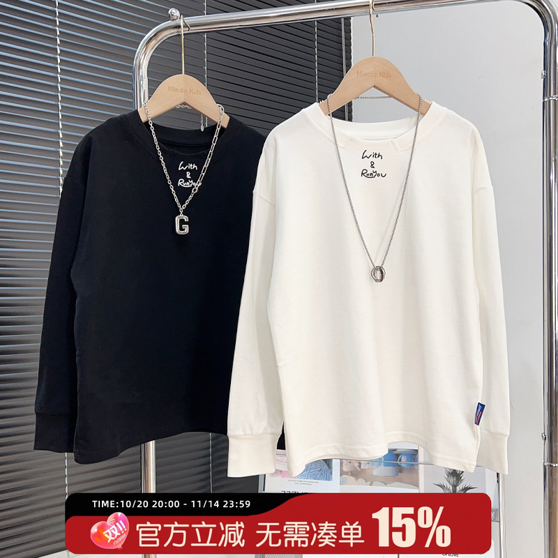 男童t恤秋装中大童长袖打底衫