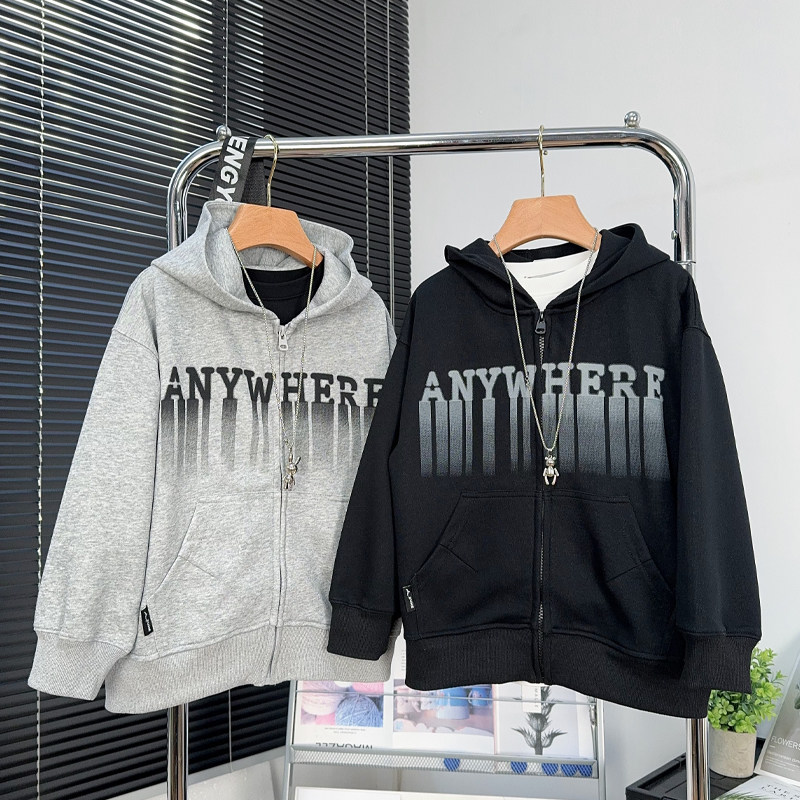 品牌童装男童连帽外套春季中大童休闲针织开衫韩版儿童运动卫衣潮