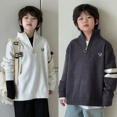 G＋童装男童半拉链毛衣