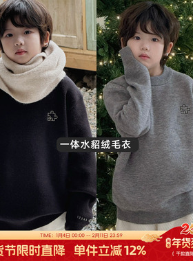 G+童装儿童水貂绒毛衣冬季中大童加绒羊绒衫男女童保暖毛衫6875