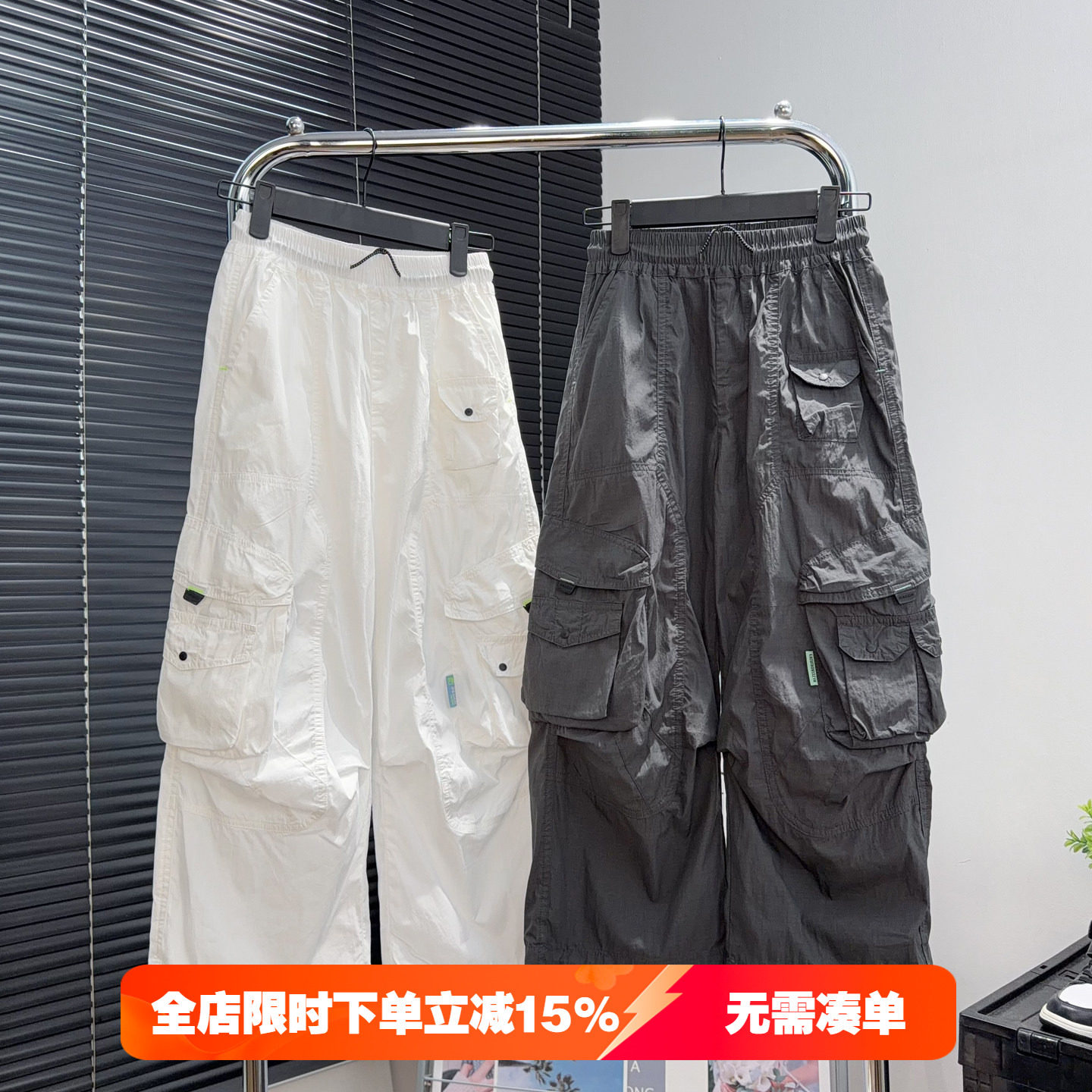 品牌童装男女童薄款工装裤2026夏季中大童宽松休闲裤儿童百搭裤子