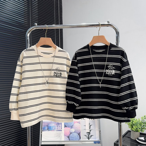 大E小e童装男童条纹长袖T恤