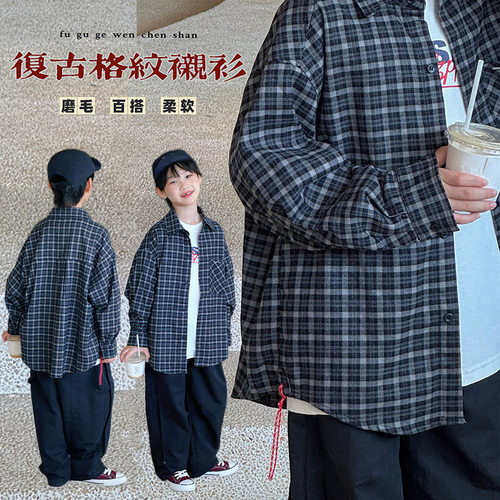 【青少年】儿童格子衬衫