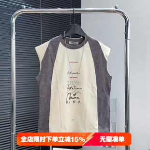 啦芙莱童装男童拼色背心2026夏季中大童纯棉无袖T恤儿童坎肩8257