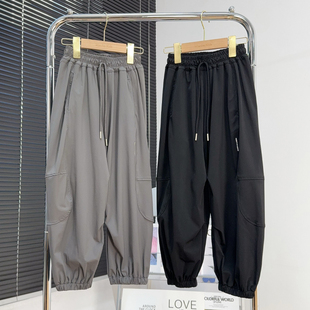 薄裤 夏款 子中大童透气运动裤 韩版 大E小e童装 儿童防蚊裤 男童冰丝裤