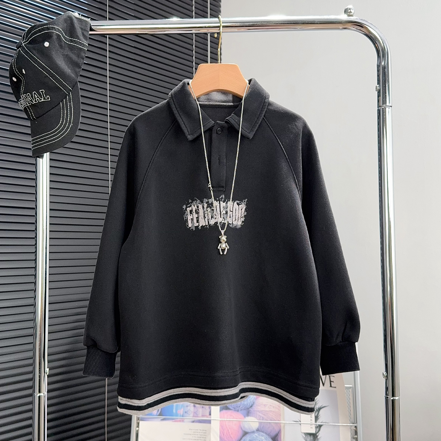 大E小e童装儿童假两件卫衣