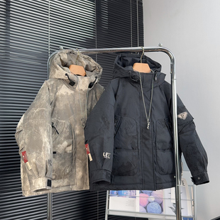 啦芙莱童装 中大童白鸭绒外套男女童派克服3581 儿童羽绒服2025冬季