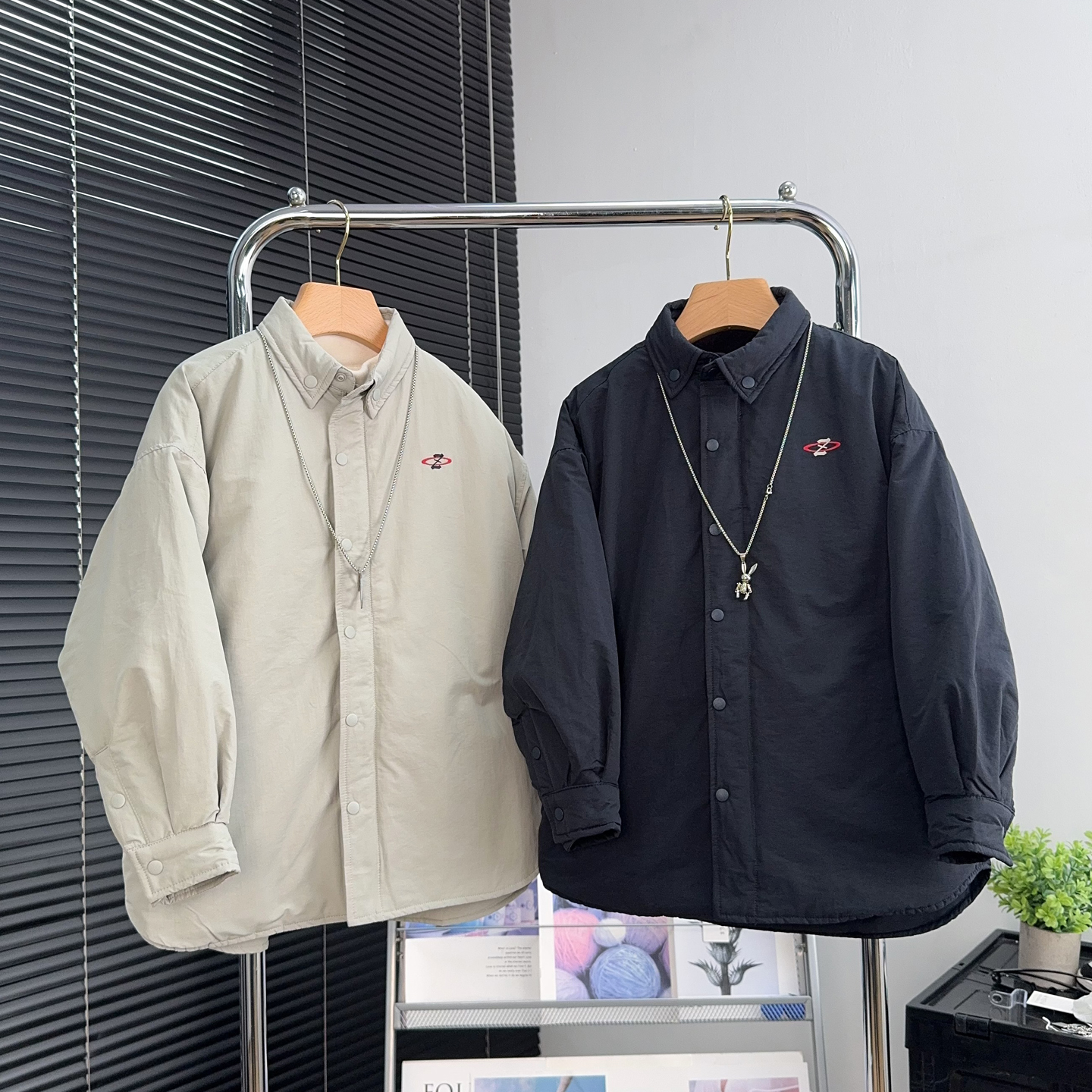 品牌童装男女童夹棉衬衫外套