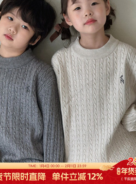 G＋童装男童毛衣秋冬中大童羊毛衫儿童圆领针织衫女童打底衫6860
