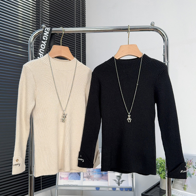 男童半高领毛衣中大童打底衫