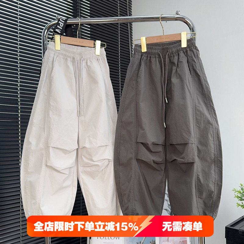大E小e童装儿童薄款休闲裤夏季中大童工装裤男童宽松运动裤子8126