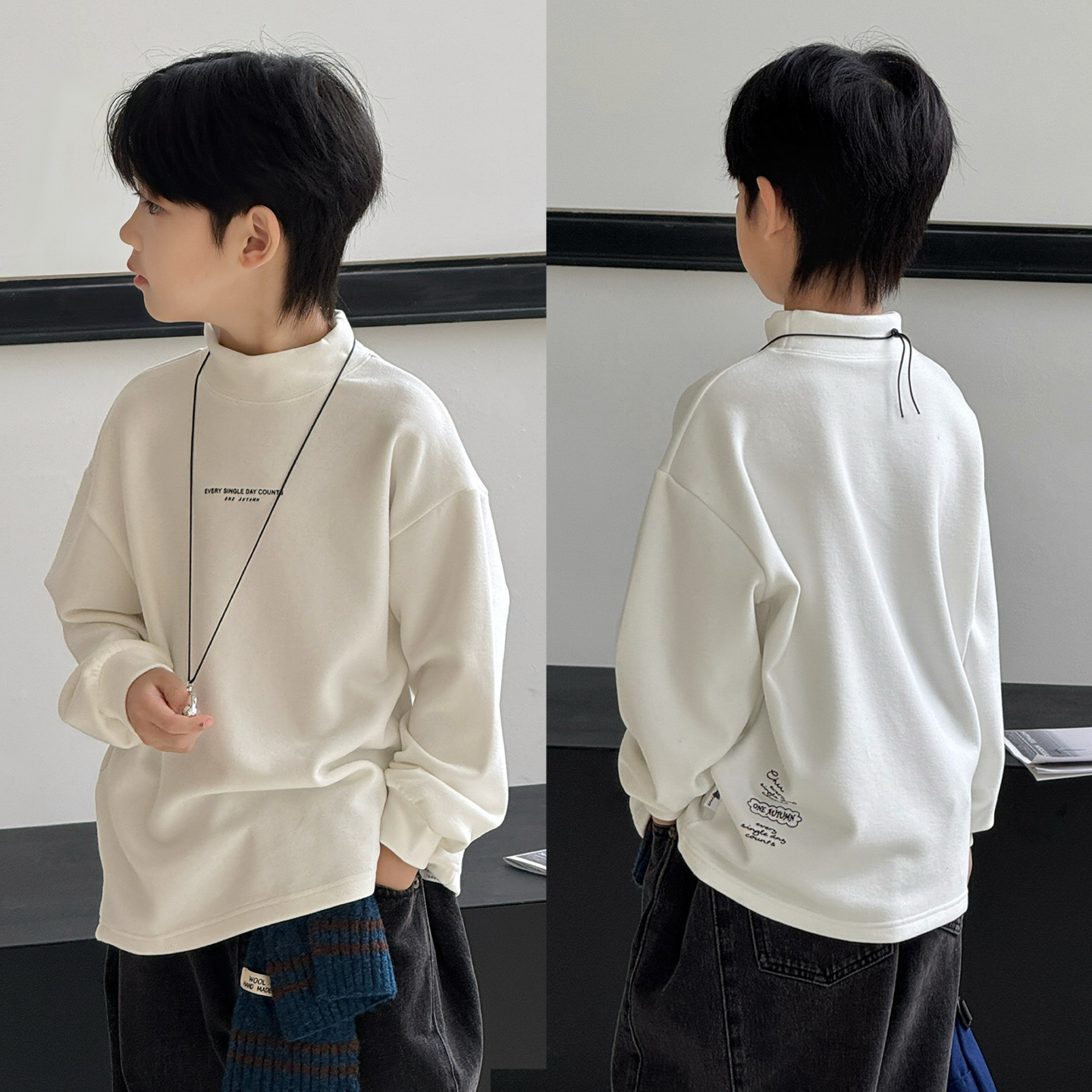 大E小e童装男童薄绒长袖T恤