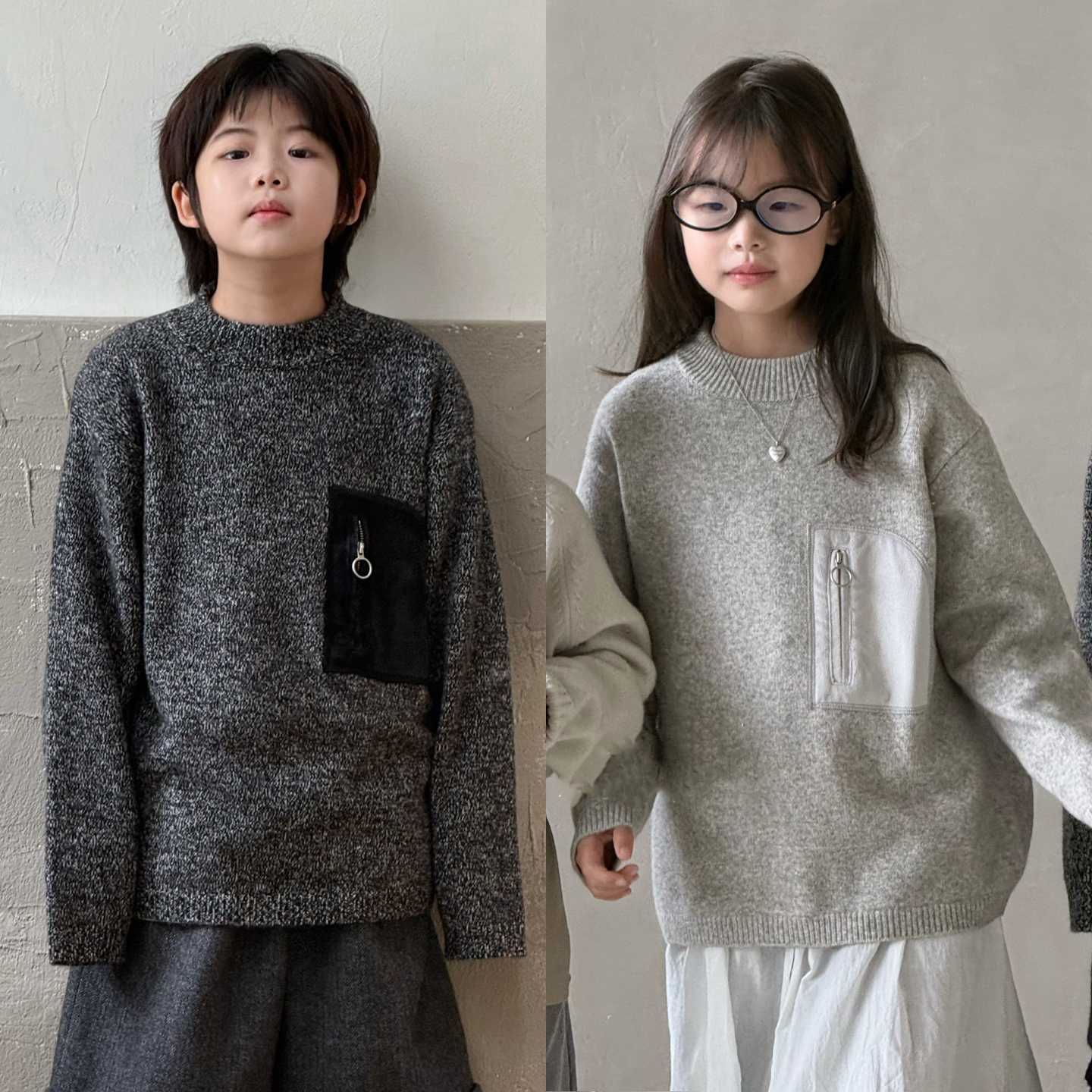 G+童装男女童圆领毛衣