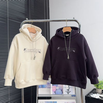 品牌童装男女童加绒连帽卫衣