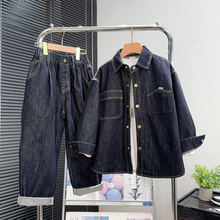 品牌童装男童牛仔套装2026春款中大童外套裤子两件套儿童休闲上衣