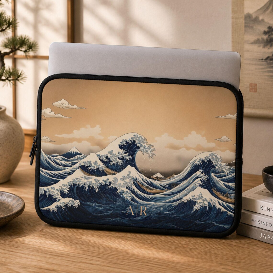 复古海浪定制姓名笔记本内胆套