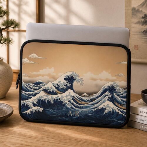 复古海浪定制姓名笔记本内胆套
