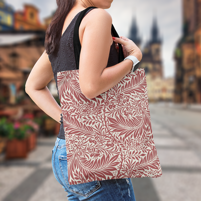 威廉红纹经典拉链帆布包单肩包