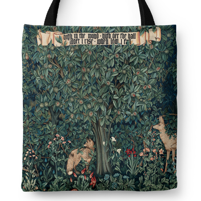 威廉绿果树经典拉链帆布包单肩包