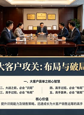 大客户攻关销售实战课大客户布局破局赢单策略决策分析视频教程