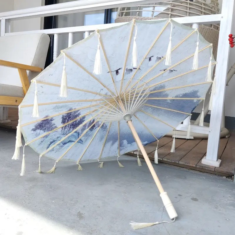 古风伞流苏彼岸花cos古装伞古代拍照汉服走秀道具82cm防雨油纸伞