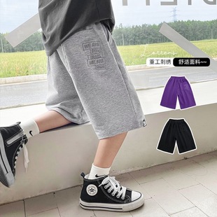 儿童卫裤 灰色中裤 大童五分裤 男童短裤 子潮休闲裤 运动裤 男孩裤 夏装