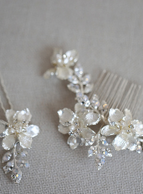 Bridal Hair 新娘发饰设计NO.12 结婚礼服头饰发梳Silver Comb