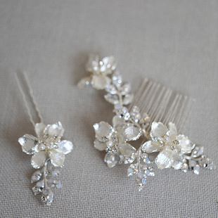 结婚礼服头饰发梳Silver 新娘发饰设计NO.12 Comb Hair Bridal