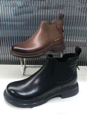 2024秋款 时尚经典切尔西头层牛皮低跟软底真皮矮帮马丁靴17569