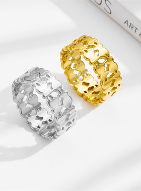 新款潮流小熊戒指学生党欧美简约百搭男女生戒指