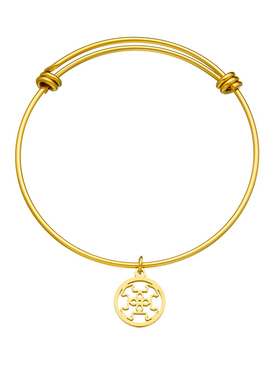 汤家饰品INS跨境热销圆牌双T钛钢弹力可调节女手镯高级小众学生党