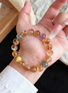 【招财暴富2.0】天然黄水晶黄发晶手链女金虎眼财运事业水晶礼物