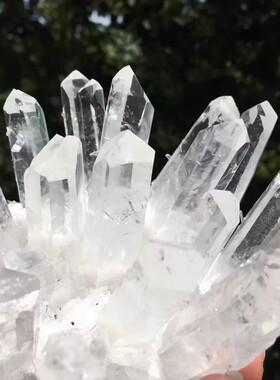 天然白水晶晶簇 矿石标本 白水晶晶簇家居装饰工艺品摆件厂家