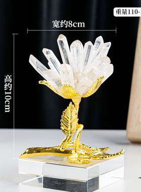 天然白水晶簇花摆件白水晶单晶体diy花树跨境家居装饰工艺品摆设