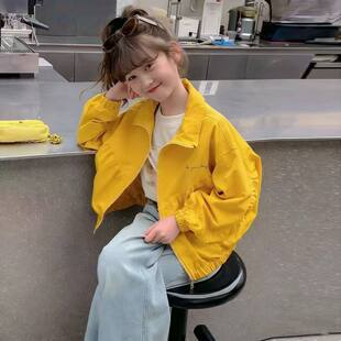 女孩字母上衣 洋气外套时髦中大儿童夹克蝙蝠袖 女童2026新款 春秋装