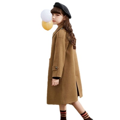 呢子中长款中大童儿童毛呢外套
