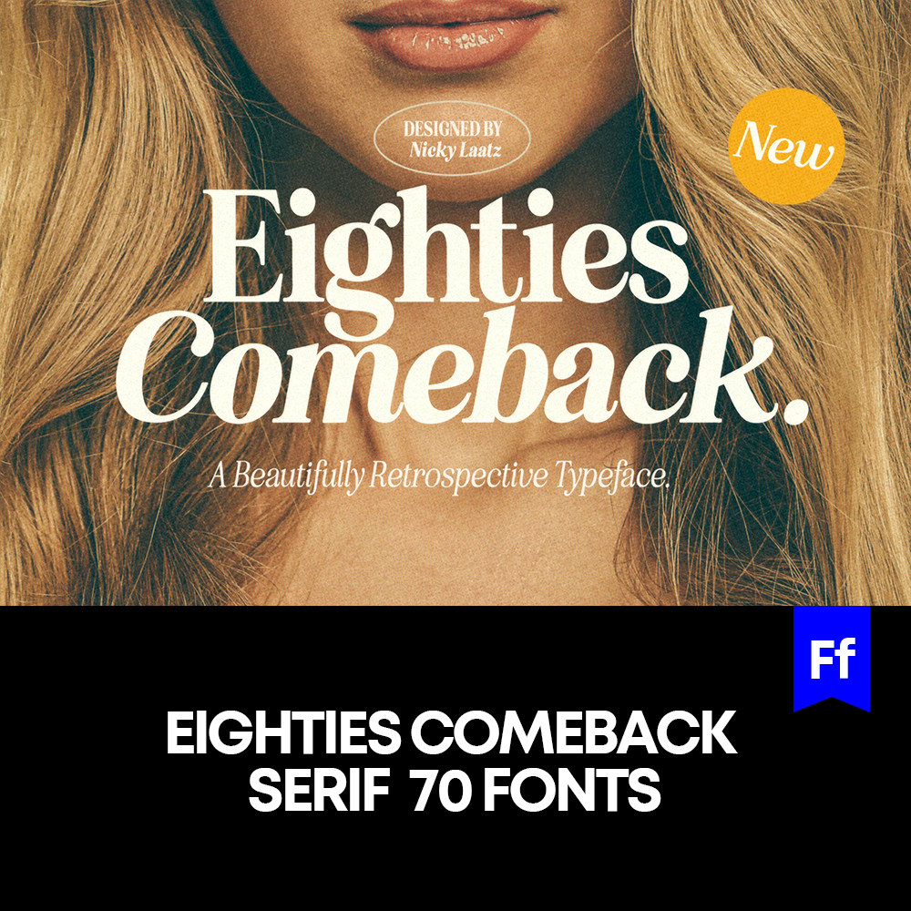 Eighties 复古衬线英文字体家族logo标识排版版式美工字体安装mac