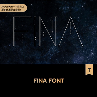 星空字体极简英文字体 Fina font 时尚 NO.04282 广告海报LOGO素材