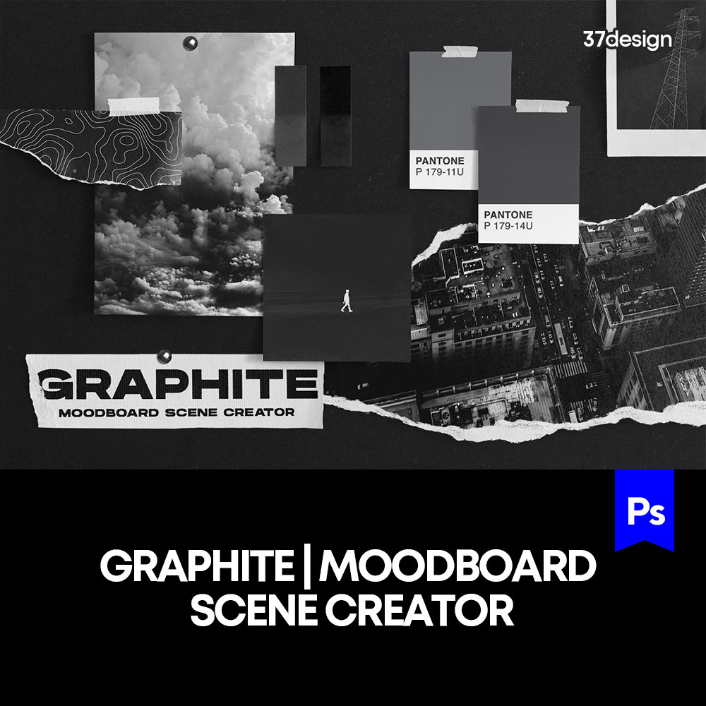 现代潮流撕纸拼贴情绪板设计展示样机mockup智能贴图psd素材模版