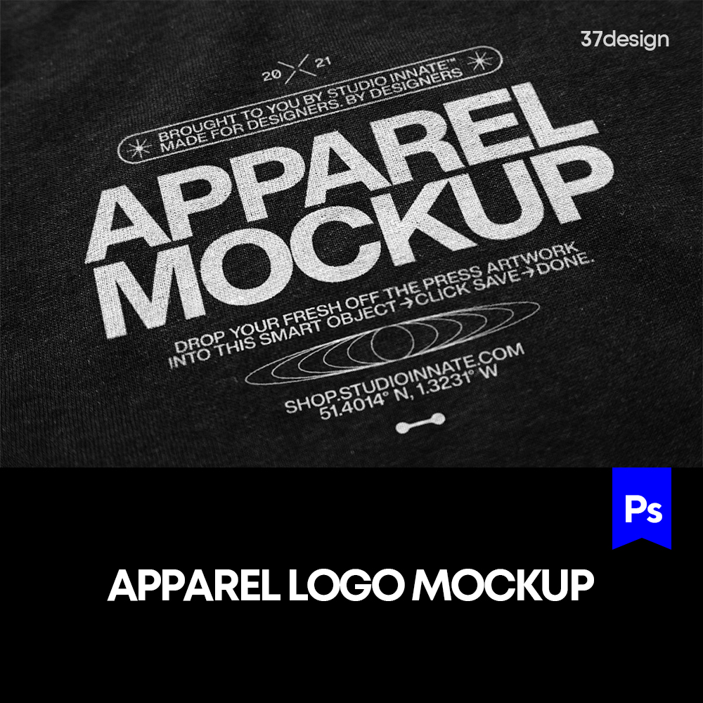 T恤服装标志logo展示效果样机mockup智能贴图psd设计素材模版