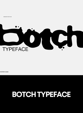 BOTCH 水墨涂鸦洒溅效果英文字体logo标识设计字体安装下载mac