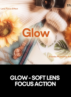 3款复古光晕朦胧梦幻颗粒摄影照片滤镜ps动作插件脚本素材模板