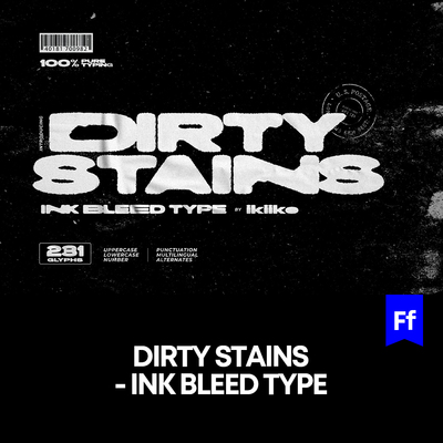 Dirty Stains粗糙晕染复古手写英文字体logo标识品牌美工字体安装