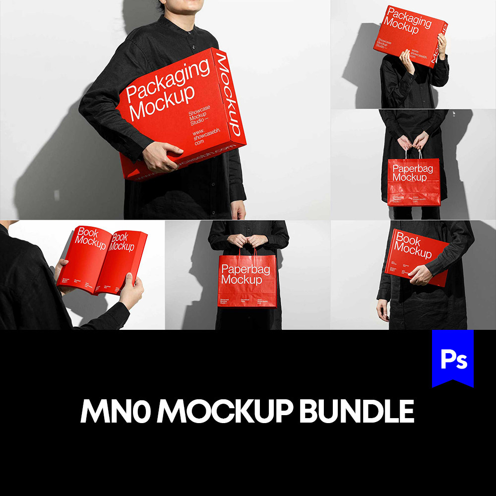 14款超大包装盒品牌logo标识设计效果展示样机mockup智能贴图ps